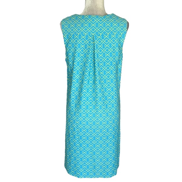 Jude Connally Juliet Aqua Blue Yellow Trellis Trio Printed Tunic Mini Dress - L - Picture 5 of 11